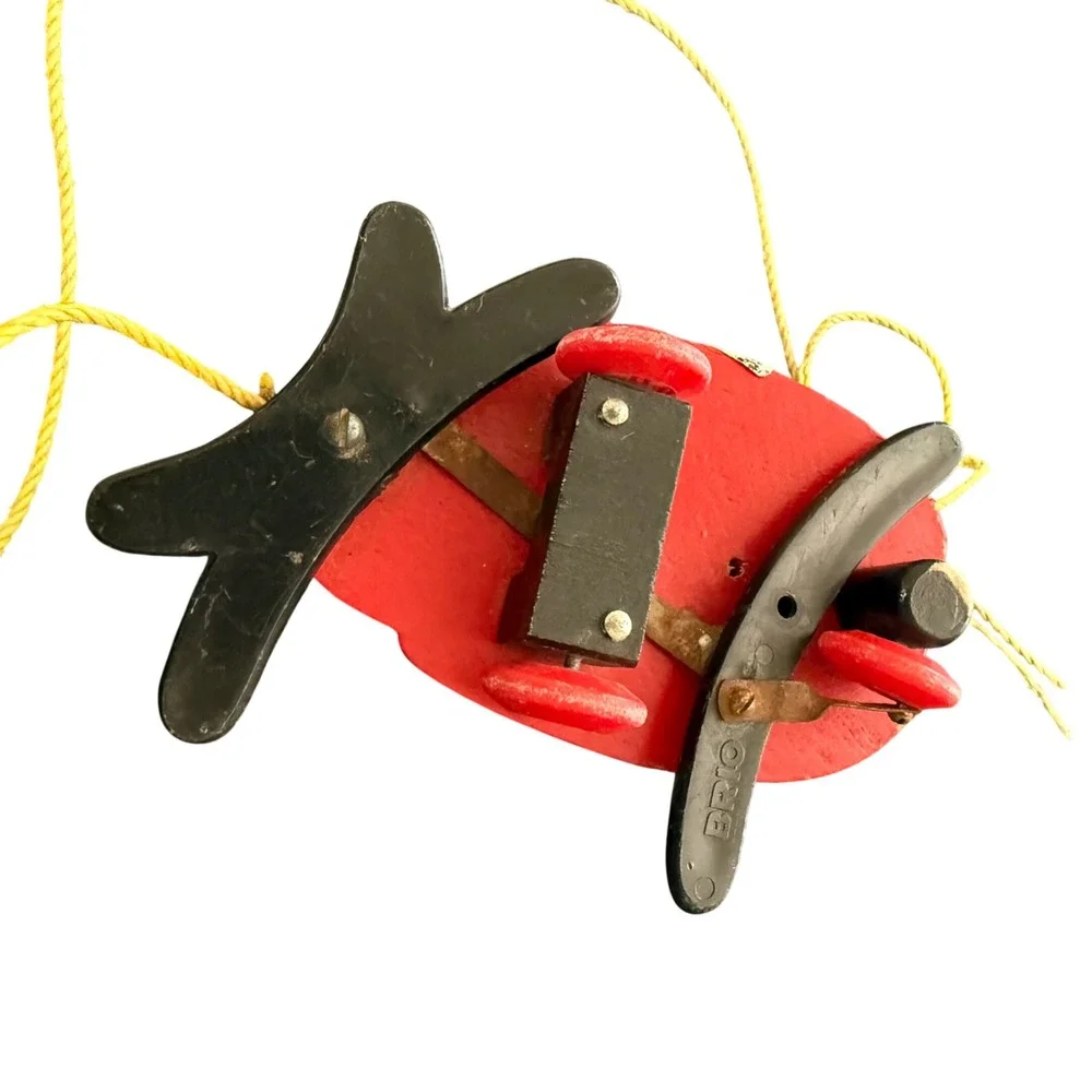 Vintage BRIO Ladybug‎ Wooden Pull Toy Made in Sweden Scandinavian Classic